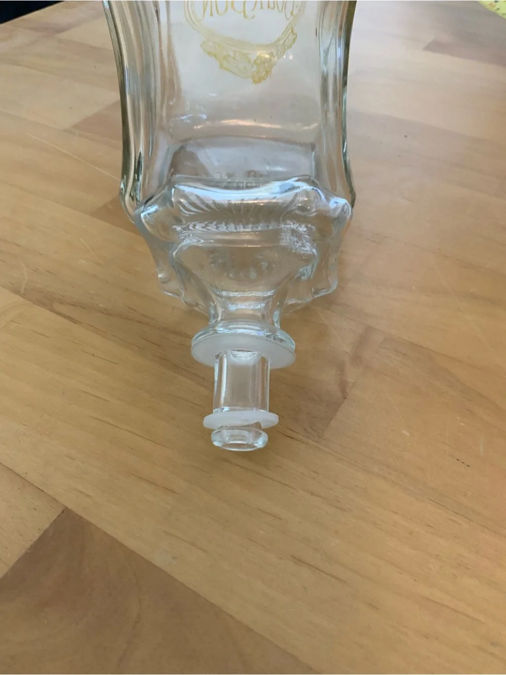 Clear Glass Bourbon Decanter with Gold Eagle Accent